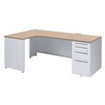 アドバンス L型左用右片袖4段引出無 配線カバーコンセント対応タイプ オカムラ(岡村製作所)