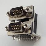 D-SUBコネクタ9Pオス(基板取付用Lタイプ 2階建て) Asian Brand