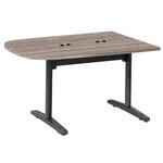 Livesミーティングテーブル T字脚天板フラップ/台形 1500×900×720 CU付 オカムラ(岡村製作所)