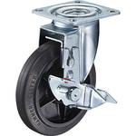 4132S-1FR100 2S型 自在ブレーキ付 100mm ナイロンホイルゴム巻車 ハンマーキャスター