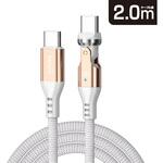 USB-C - USB-Cケーブル [充電 /転送 /2.0m /PD100W /USB2.0] 540°回転 ホワイトゴールド FUSB-CCALL620WGD [USB-C - USB-C] フリーダム