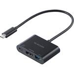 USB Type-C ドッキングステーション 3-in-1 ハブ PD 92W出力 急速充電 USB-C×1 USB-A×1 HDMI×1 エレコム