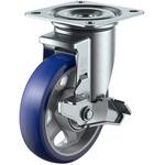 PMS-100APUDS-BC プレート式キャスターPMSシリーズDS型(プレミアムウレタン車) 自在ストッパー付 ユーエイキャスター