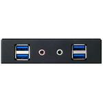SST-FP32B-E SilverStone 外部3.5ベイ用 ヘッドフォン+マイク端子、USB 3.0×4ポート増設パネル SST-FP32B-E SILVER STONE(シルバーストーン)