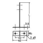 パイプ用支持金具プレスT字脚 TRUSCO