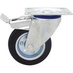 プレスキャスター 自在車(ゴム(B入)車) Wストッパー付 モノタロウ