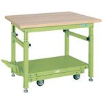重量ペダル昇降移動式作業台(TKW/耐荷重500kg/木目調メラミン天板/H740～1040) サカエ