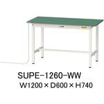 軽量作業台/耐荷重150kg_導電性ゴムマット+アース付き_固定式_ワークテーブル150シリーズ 山金工業
