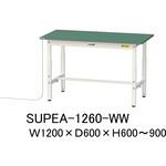 軽量作業台/耐荷重150kg_導電性ゴムマット+アース付き_高さ調整式_ワークテーブル150シリーズ 山金工業