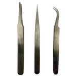 238-0690 RS PRO ピンセットセット， 低炭素オーステナイト鋼， 抗酸耐性あり， ベント、平面、丸型 RS PRO