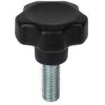 284-5438 つまみノブ RS PRO マルチローブ， M8 x 25 黒 RS PRO