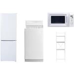 【家電セット】4点セット (6kg洗濯機 157L冷蔵庫 電子レンジ 家電収納ラック) YAMAZEN(山善)
