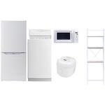 【家電セット】5点セット (6kg洗濯機 106L冷蔵庫 電子レンジ 炊飯器 家電収納ラック) YAMAZEN(山善)