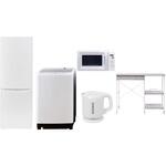 【家電セット】5点セット (8kg洗濯機 173L冷蔵庫 電子レンジ 電気ケトル レンジラック) YAMAZEN(山善)