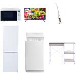 【家電セット】6点セット (6kg洗濯機 157L冷蔵庫 オーブンレンジ 32型液晶テレビ スティッククリーナー レンジラック) YAMAZEN(山善)