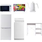 【家電セット】6点セット (6kg洗濯機 106L冷蔵庫 オーブンレンジ 32型液晶テレビ 温調ケトル レンジラック) YAMAZEN(山善)