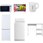 【家電セット】6点セット (6kg洗濯機 157L冷蔵庫 オーブンレンジ 32型液晶テレビ 電気ケトル レンジラック) YAMAZEN(山善)