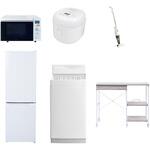 【家電セット】6点セット (6kg洗濯機 157L冷蔵庫 オーブンレンジ 炊飯器 スティッククリーナー レンジラック) YAMAZEN(山善)