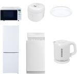 【家電セット】6点セット (6kg洗濯機 157L冷蔵庫 オーブンレンジ 炊飯器 シーリングライト 電気ケトル) YAMAZEN(山善)