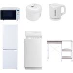 【家電セット】6点セット (6kg洗濯機 157L冷蔵庫 オーブンレンジ 炊飯器 電気ケトル レンジラック) YAMAZEN(山善)