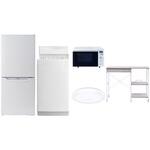 【家電セット】5点セット (6kg洗濯機 106L冷蔵庫 オーブンレンジ シーリングライト レンジラック) YAMAZEN(山善)