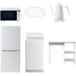 【家電セット】6点セット (6kg洗濯機 106L冷蔵庫 オーブンレンジ シーリングライト 温調ケトル レンジラック) YAMAZEN(山善)