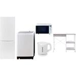 【家電セット】5点セット (8kg洗濯機 173L冷蔵庫 オーブンレンジ 電気ケトル レンジラック) YAMAZEN(山善)