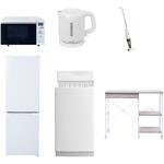 【家電セット】6点セット (6kg洗濯機 157L冷蔵庫 オーブンレンジ 電気ケトル スティッククリーナー レンジラック) YAMAZEN(山善)