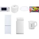 【家電セット】7点セット (6kg洗濯機 157L冷蔵庫 電子レンジ 炊飯器 シーリングライト 32型液晶テレビ 電気ケトル) YAMAZEN(山善)