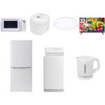 【家電セット】7点セット (6kg洗濯機 106L冷蔵庫 電子レンジ 炊飯器 シーリングライト 32型液晶テレビ 電気ケトル) YAMAZEN(山善)