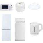 【家電セット】6点セット (6kg洗濯機 157L冷蔵庫 電子レンジ 炊飯器 シーリングライト 電気ケトル) YAMAZEN(山善)