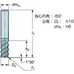 富士元 フライス工具 シュリリン 2枚刃 シャンクφ16 加工径φ20 NC2-1620-