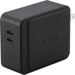 モバイルバッテリー コンセント一体型 5000mAh PD 最大45W 急速充電 出力(Type-C×2) 2台同時充電可 小型 エレコム