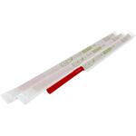 First.B446 【国産】ジュース用バイオマスストロー6mm×21cmフレックス 赤(紙包装/500本入) 大一産業