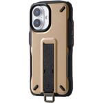 iPhone 16 ケース ハイブリッド 衝撃吸収 ストラップホール付 フィンガーベルト付 NESTOUT エレコム