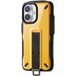 iPhone 16 ケース ハイブリッド 衝撃吸収 ストラップホール付 フィンガーベルト付 NESTOUT エレコム