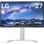 27UP550N-W 27インチ ワイド液晶ディスプレイ(3840x2160/IPS/ノングレア/HDMIx2/DP/TypeC(PD90W)/高さ調整/ピボット/チルト) LG
