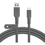 MOT-SCBU1AC200-BK 5Gbpsシリコンケーブル USB-A to USB-C iPhone16 15 Android各種 しなやか 絡まない USB3.2 Gen1 高速データ転送 ケーブルバンド付 2m 全1色 2年保証 スモーキーブラック MOTTERU