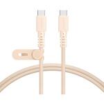 MOT-NLCC100-BG 編み込みシリコンケーブル 急速充電 PD60W対応 データ転送対応 USB-C to USB-C 1m 2年保証 ミルクコーヒー(MOT-NLCC) MOTTERU