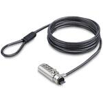 SSTDC4D-LAPTOP-LOCK セキュリティーワイヤーロック/1.5m/4桁ダイヤル錠/スリムタイプ/標準スロット(Tバー、ケンジントンスタイル)対応/ノートPC ノートブックパソコン用 盗難防止ケーブル コンビネーション錠 StarTech.com