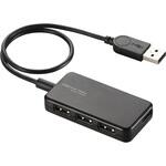 USBハブ 2.0 4ポート バスパワー ケーブル長 30cm タブレット向け スイングコネクタ エレコム