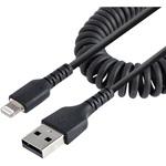 RUSB2ALT1MBC 高耐久Lightning - USB-Aケーブル 1m コイル(伸縮)型/ブラック/アラミド繊維補強/MFi認証/iPhone充電ケーブル/ Apple (アップル)充電 ライトニング- USB 変換ケーブル/カールコード StarTech.com