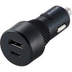 EC-DC07BK カーチャージャー 車載充電器 27W(5V/5.4A) 2ポート USB タイプC×1 USB A×1 抜け防止 シガーチャージャー シガーソケット エレコム