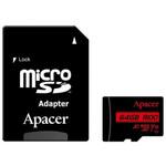 AP64GMCSX10UB-R microSDXC 64GB UHS-I U1 V10 A1 R：100 MB/s アダプタ付 5年保証 Apacer