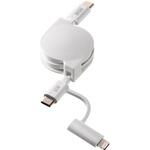 KB-IPLTCM08W USB TypeCケーブル_USB2.0_Lightning変換アダプタ付き サンワサプライ