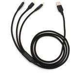 3in1スマートフォン用USBケーブルシリーズ Type-A(2.0) MicroUSB Type-B+Type-C+Lightning(1メートル)黒 bitstrong