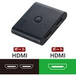 DH-SW4KBD21BK/E HDMI切替器 分配器 2入力1出力/1入力2出力 双方向切替 セレクター 4K 60Hz HDMI2.0b 手動 切り替え器 エレコム