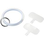 P-STHCRBU スマホ ハンドストラップ 手首 クリアタイプ カラビナリング 1口穴 ストラップホルダーシート付 &me エレコム