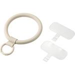 スマホ ハンドストラップ 手首 ソフトレザー カラビナリング 1口穴 ストラップホルダーシート付 &me エレコム
