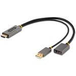 ディスプレイ変換ケーブル/HDMI 2.0 - DisplayPort 1.2/30cm/4K60Hz/アクティブ変換/USBバスパワー/HDR対応ディスプレイアダプター/PCのHDMIソースをDPモニターに出力 StarTech.com
